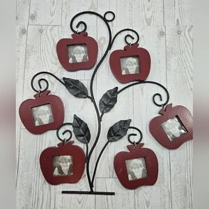 Cottagecore Coutry Style Apple-Shaped Red Photo Family Tree Frame